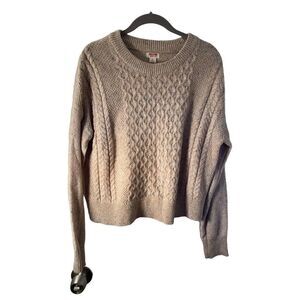 Mossimo supply speckled cableknit, crop style, oversized, sweater, size sm